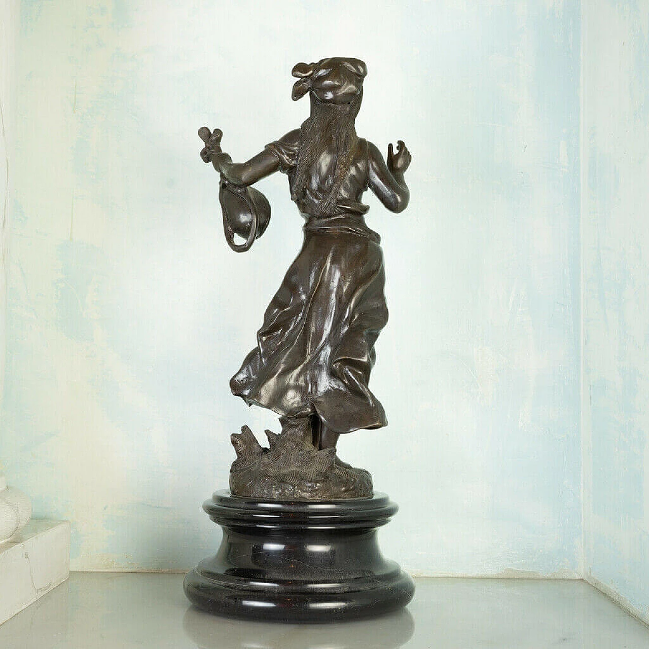 Statua in bronzo di fioraia, '800 1198383