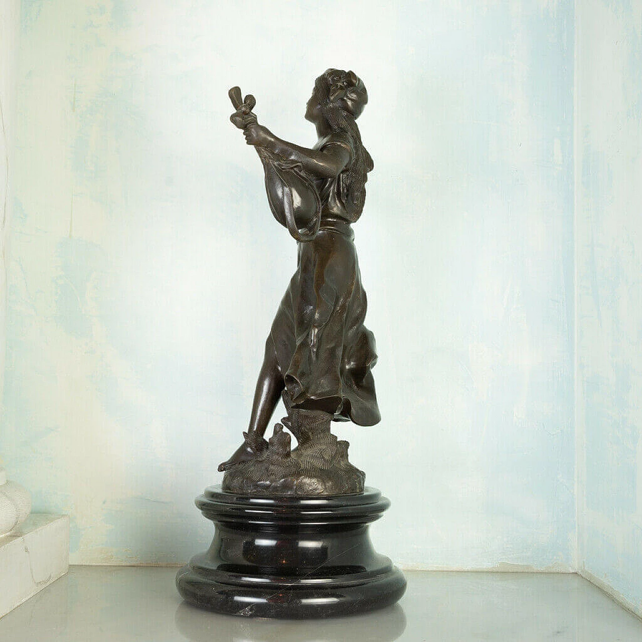 Statua in bronzo di fioraia, '800 1198384
