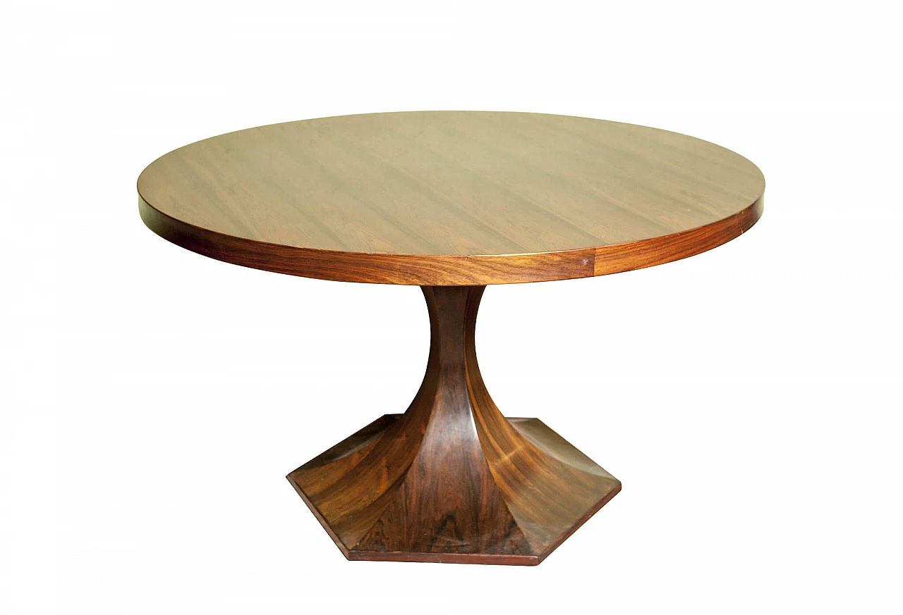 Round dining table in rosewood by Carlo de Carli, 50s 1198561