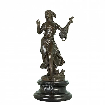 Bronze statue of a flower girl, 19th century