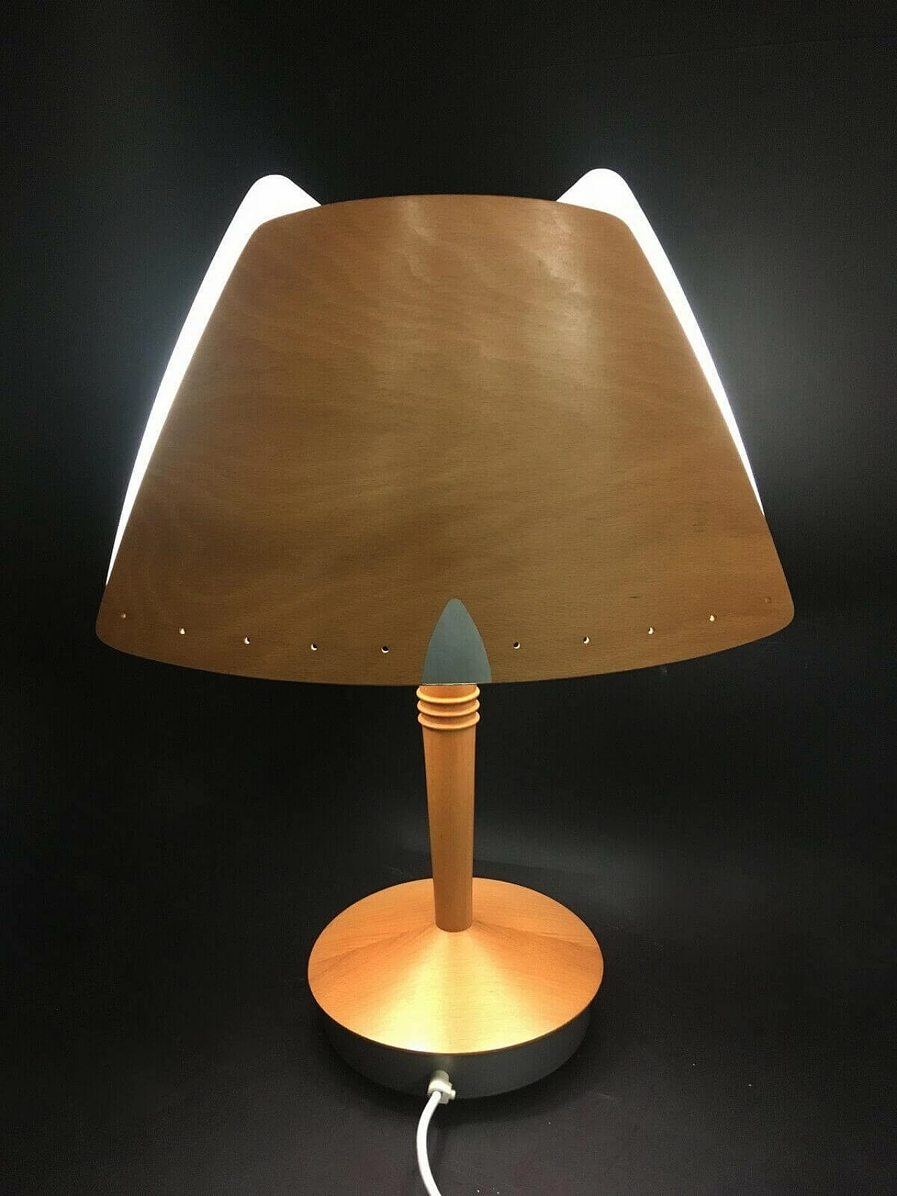 Wooden table lamp by Lucid, 90s 1198674