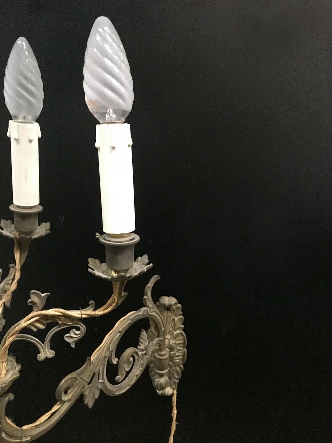 Applique a 4 luci in bronzo, anni '40 1198843