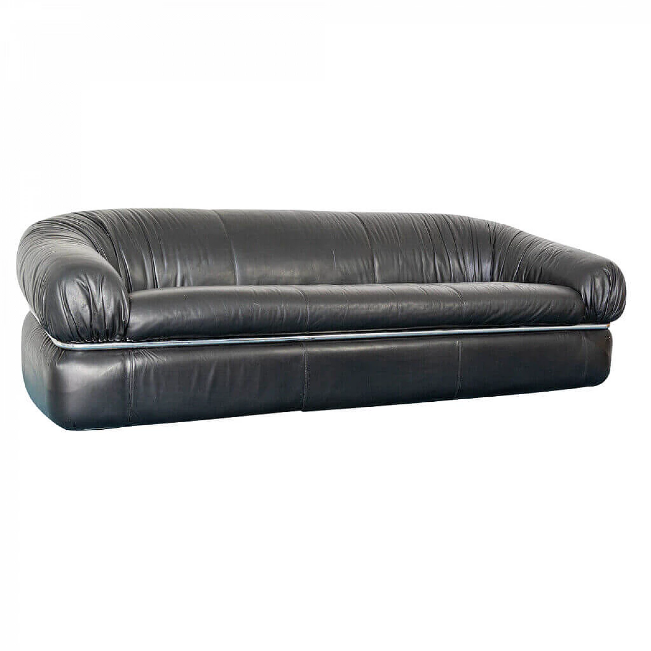 Herradura black leather sofa, 70s 1199197