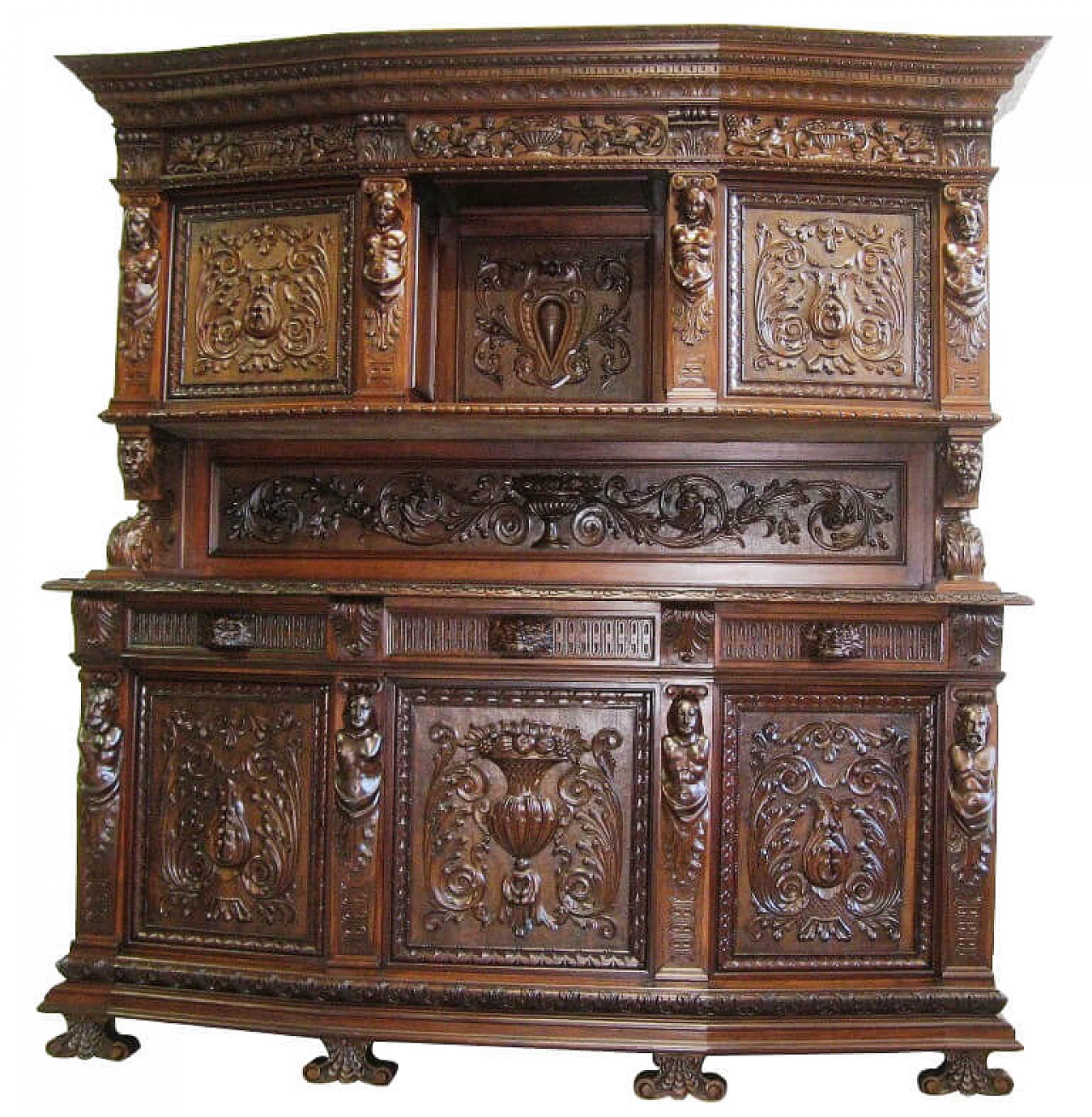 Renaissance style walnut sideboard, early '900 1199216