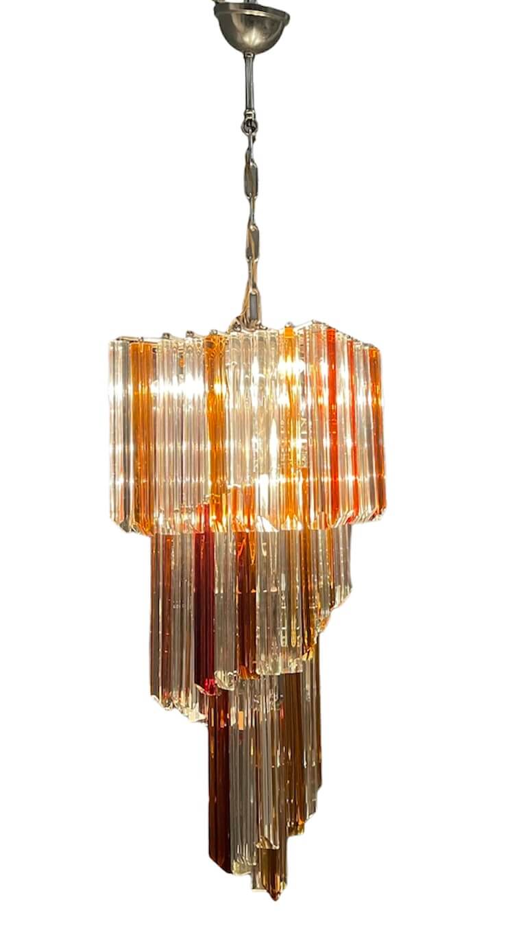 Mid-century Murano glass prism chandelier by Venini intOndo