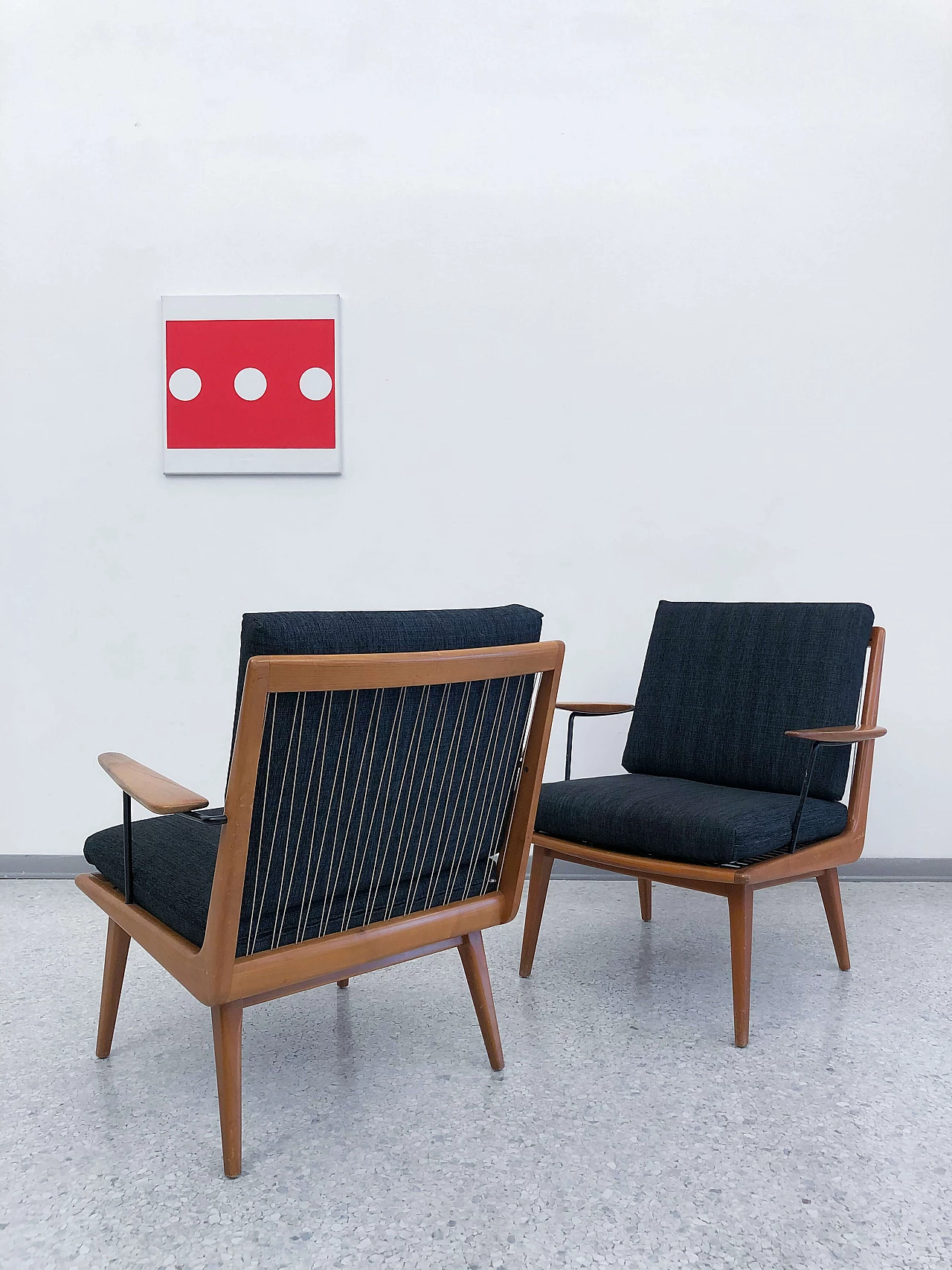 Pair of cherry wood armchairs by Hans Mitzlaff, 50s 1199373