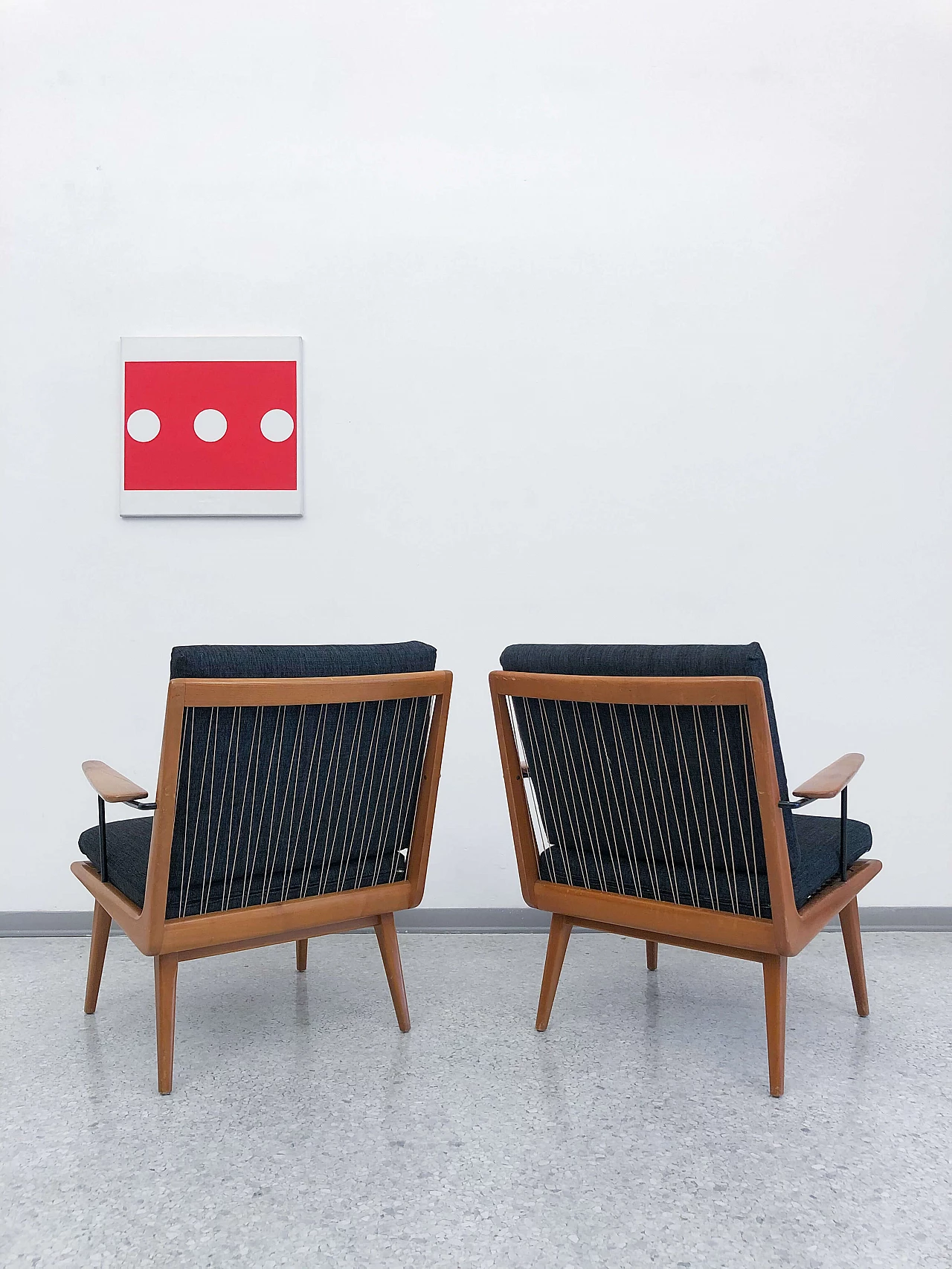 Pair of cherry wood armchairs by Hans Mitzlaff, 50s 1199375