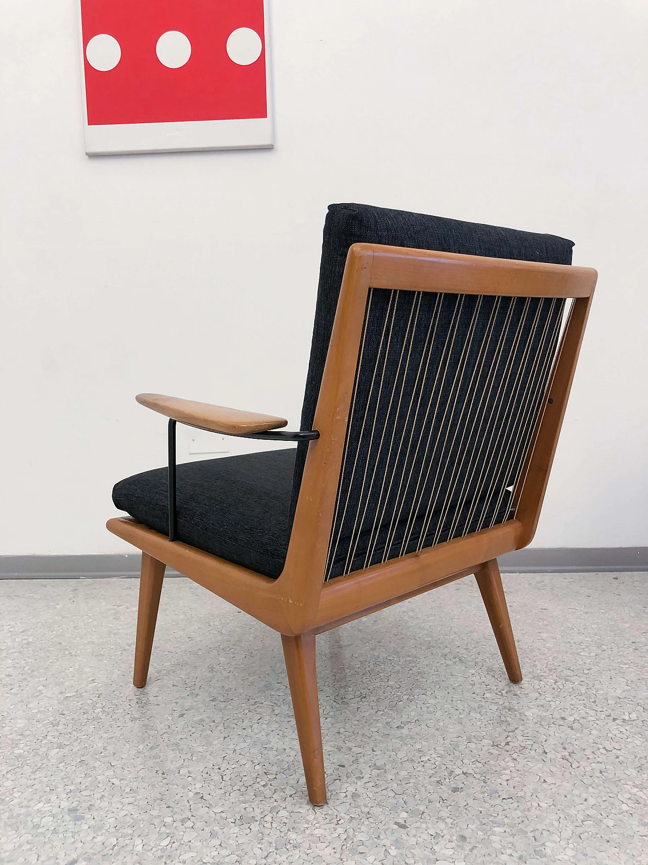 Pair of cherry wood armchairs by Hans Mitzlaff, 50s 1199379
