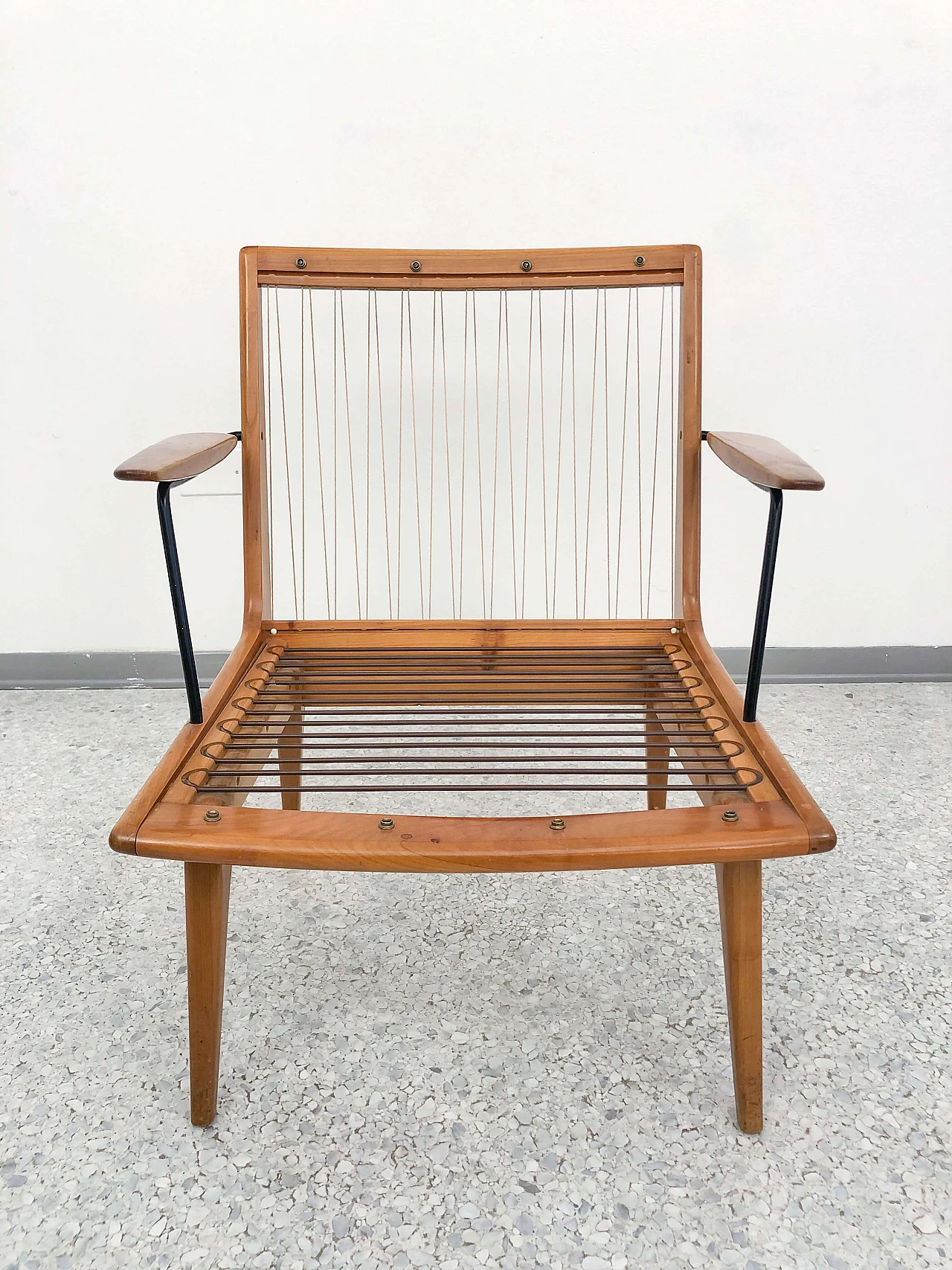 Pair of cherry wood armchairs by Hans Mitzlaff, 50s 1199385