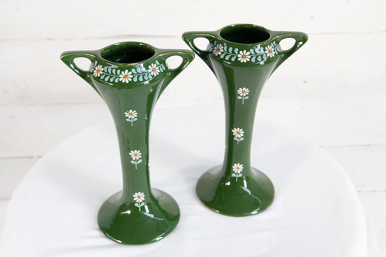 Coppia vasi in Barboutine Art Nouveau, inizio '900 1199493