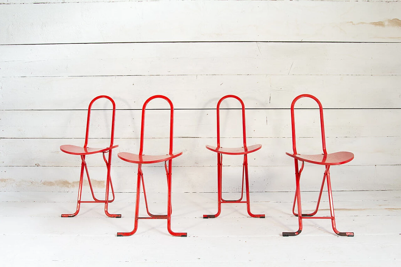4 Folding chairs Dafne by Gastone Rinaldi for Thema, 70s 1199497