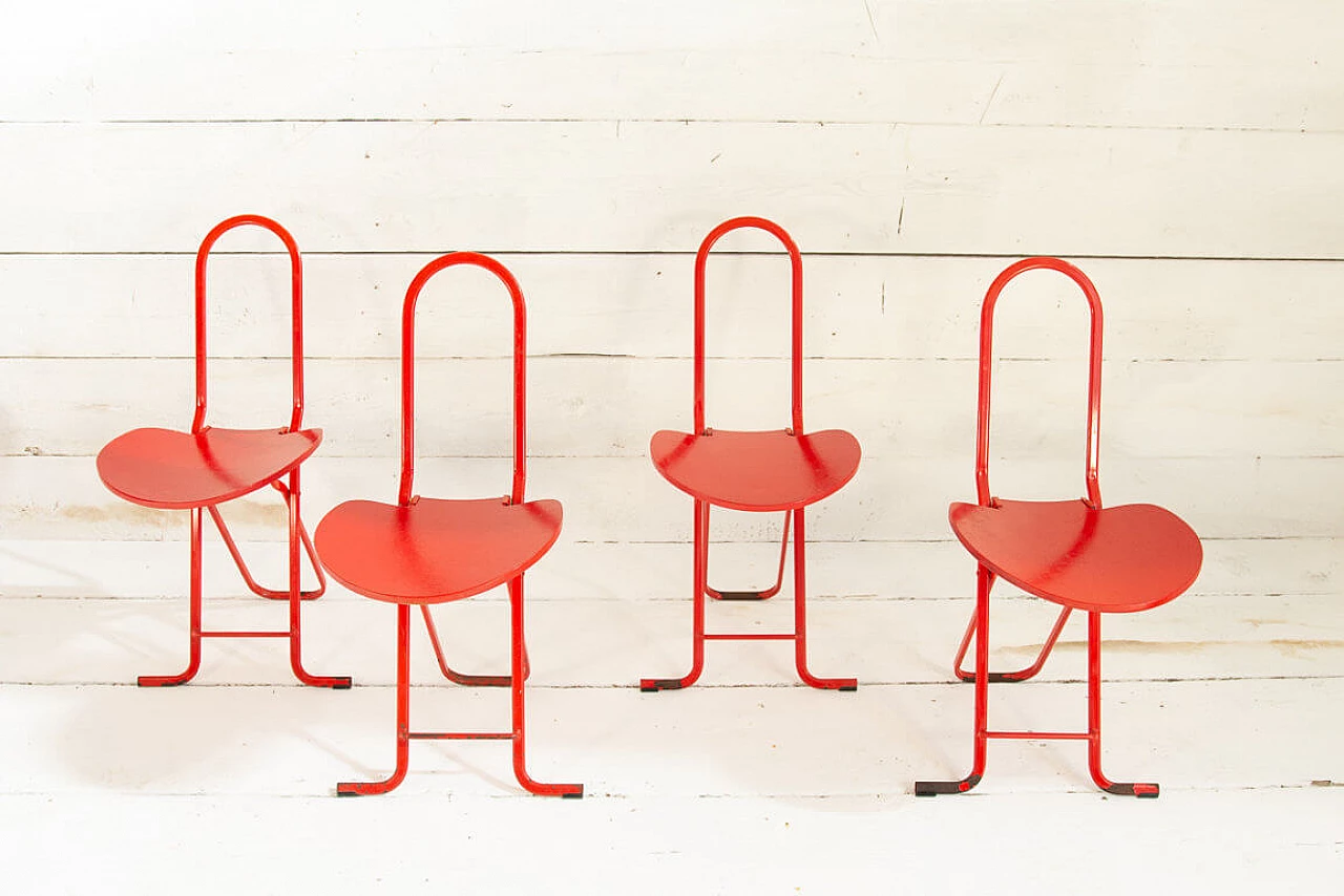 4 Folding chairs Dafne by Gastone Rinaldi for Thema, 70s 1199498