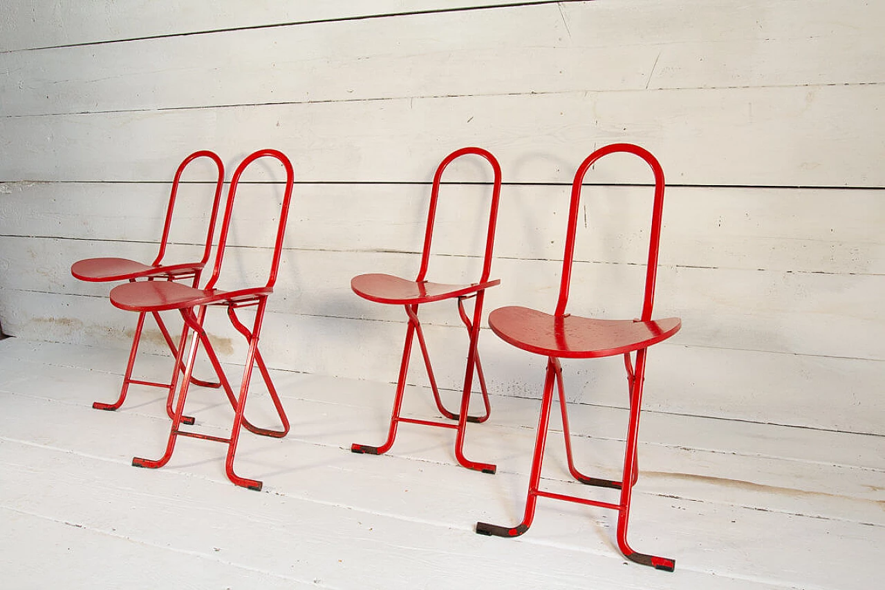 4 Folding chairs Dafne by Gastone Rinaldi for Thema, 70s 1199499