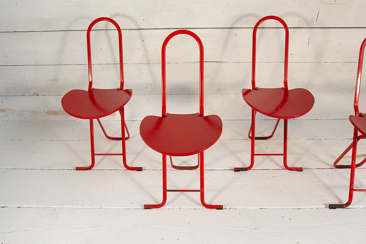 4 Folding chairs Dafne by Gastone Rinaldi for Thema, 70s 1199501