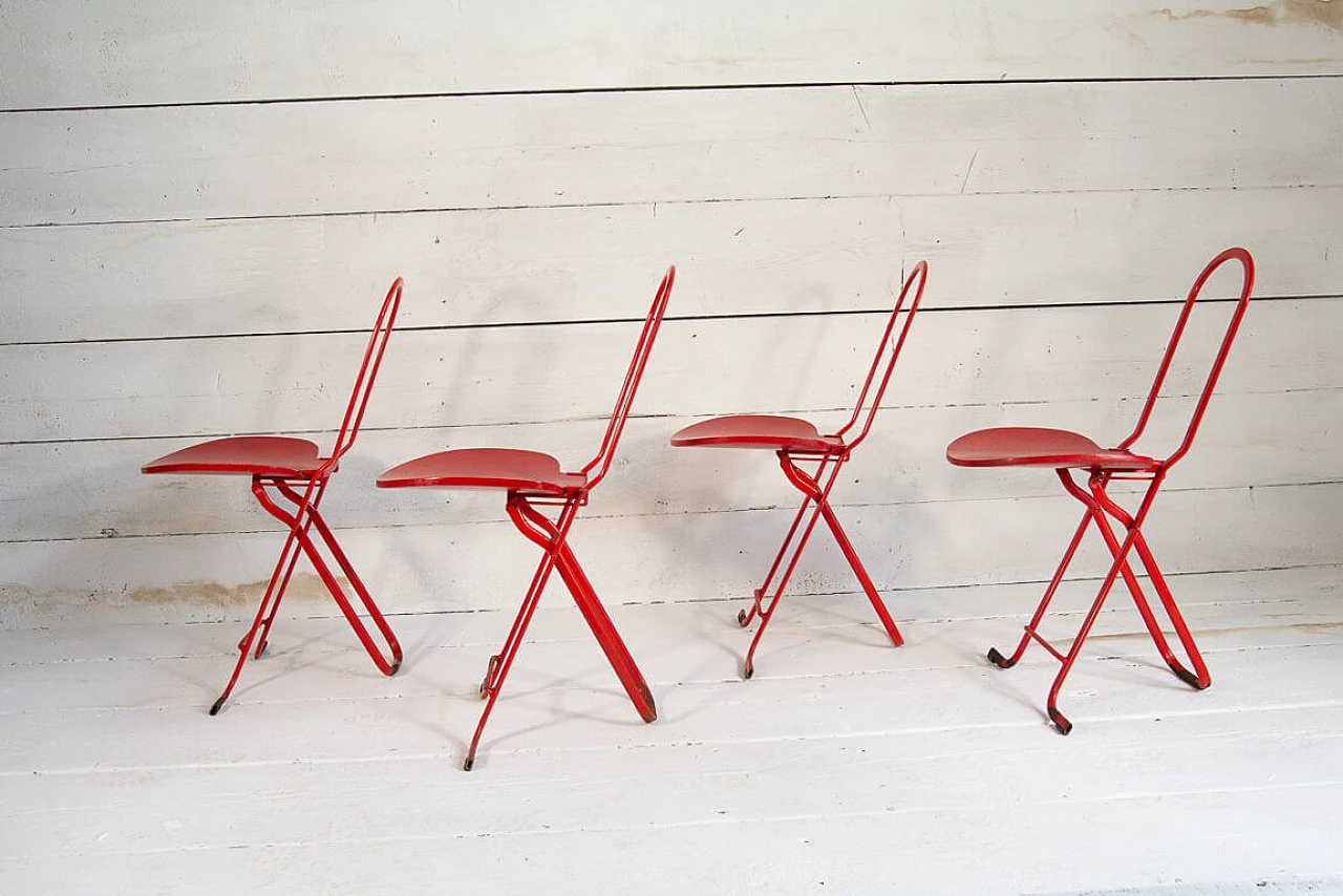 4 Folding chairs Dafne by Gastone Rinaldi for Thema, 70s 1199504