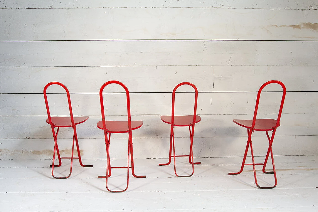 4 Folding chairs Dafne by Gastone Rinaldi for Thema, 70s 1199505