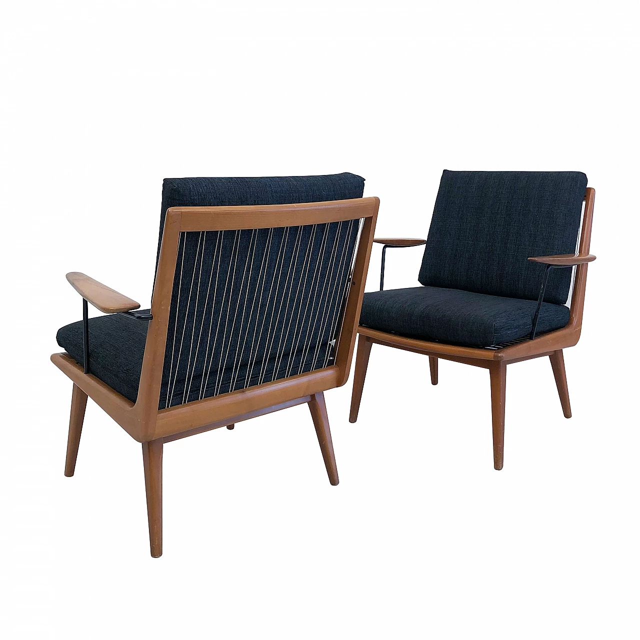 Pair of cherry wood armchairs by Hans Mitzlaff, 50s 1199540