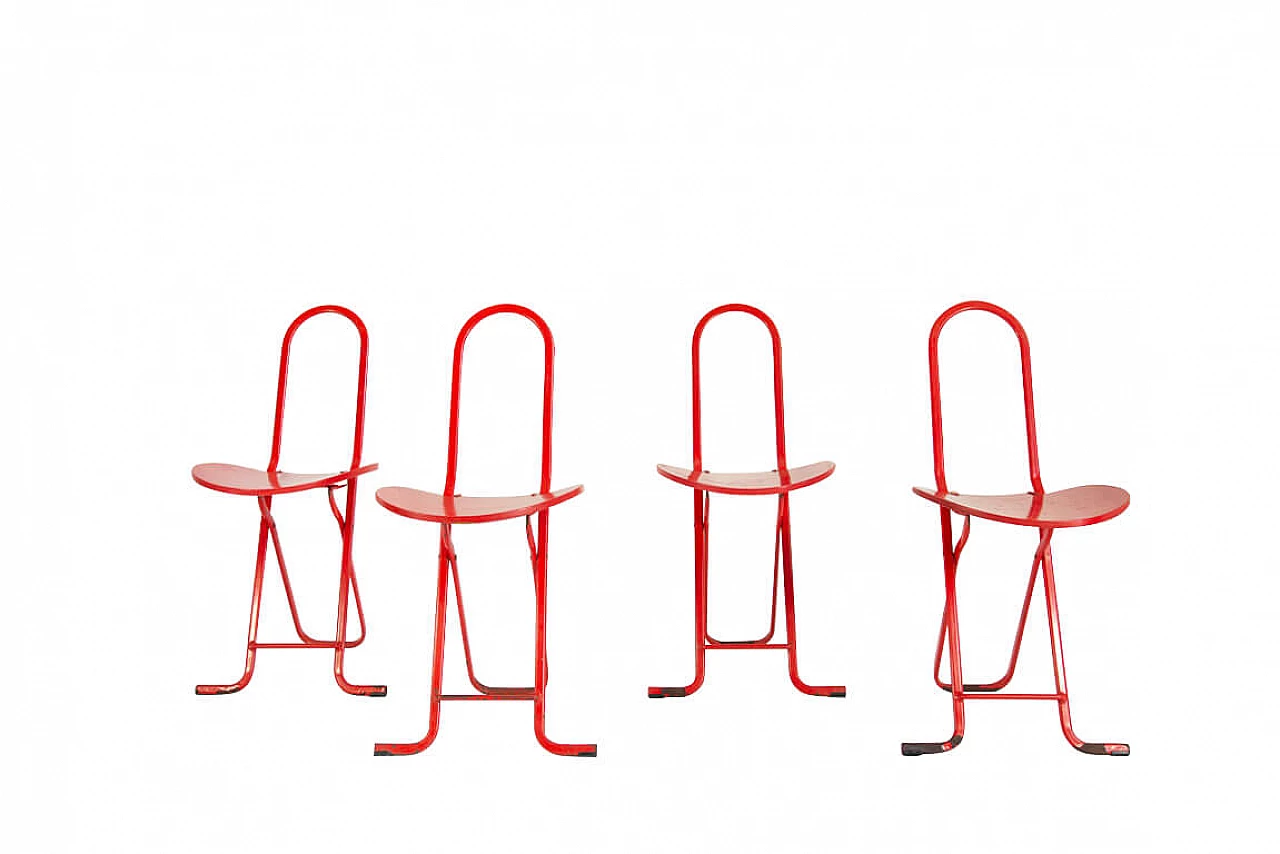 4 Folding chairs Dafne by Gastone Rinaldi for Thema, 70s 1199796