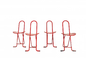 4 Folding chairs Dafne by Gastone Rinaldi for Thema, 70s
