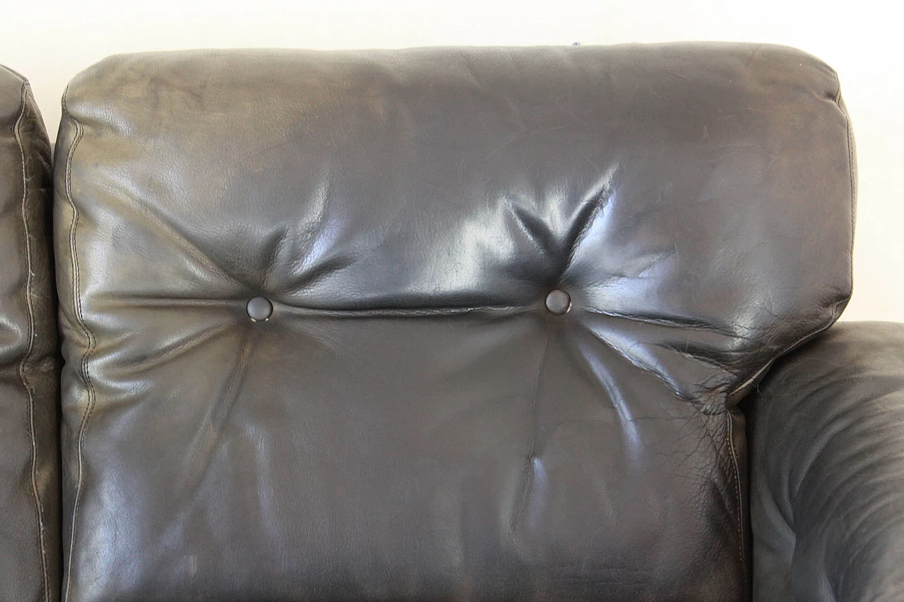 Coronado sofa by Afra and Tobia Scarpa for B&B in vintage brown leather, 1960s 1199801