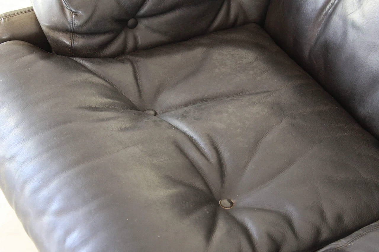 Coronado sofa by Afra and Tobia Scarpa for B&B in vintage brown leather, 1960s 1199805