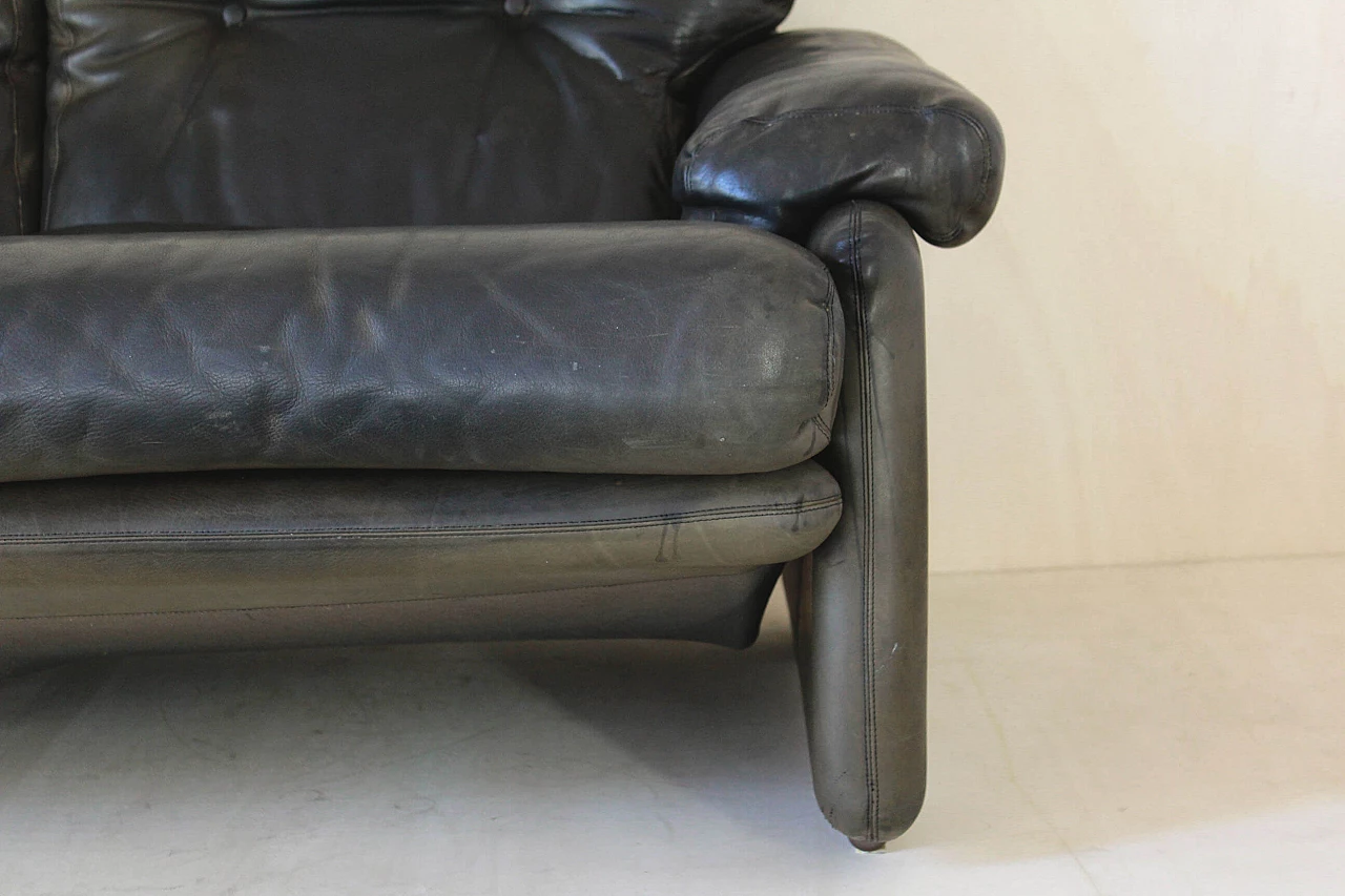 Coronado sofa by Afra and Tobia Scarpa for B&B in vintage brown leather, 1960s 1199806