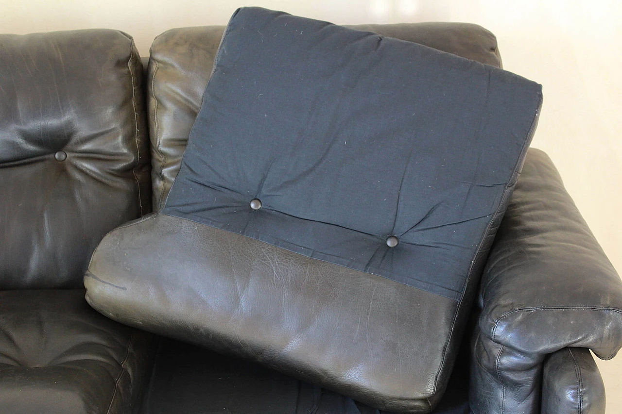 Coronado sofa by Afra and Tobia Scarpa for B&B in vintage brown leather, 1960s 1199809