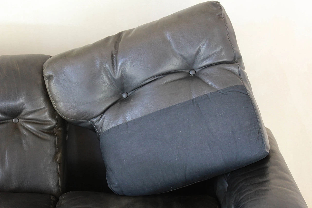 Coronado sofa by Afra and Tobia Scarpa for B&B in vintage brown leather, 1960s 1199810