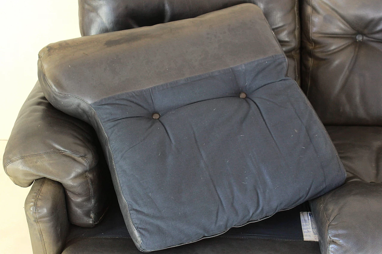 Coronado sofa by Afra and Tobia Scarpa for B&B in vintage brown leather, 1960s 1199811