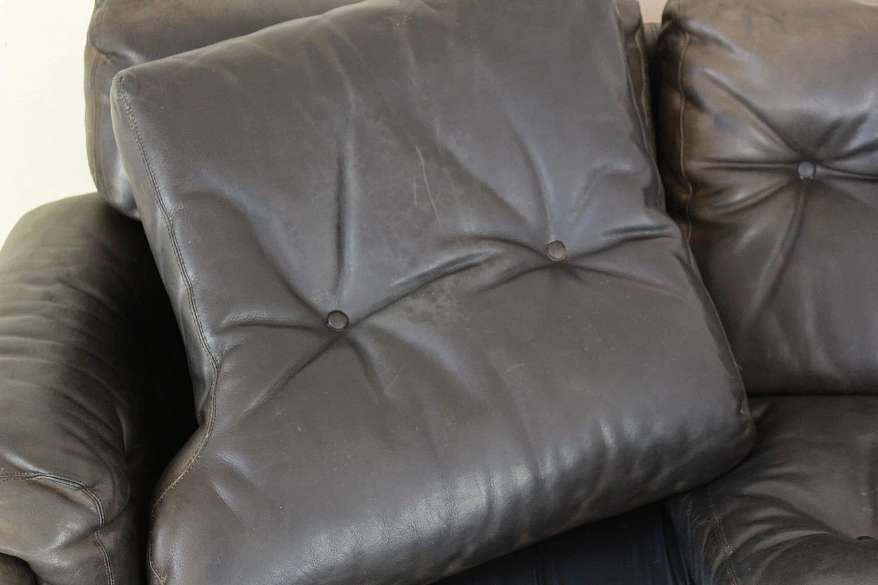 Coronado sofa by Afra and Tobia Scarpa for B&B in vintage brown leather, 1960s 1199812