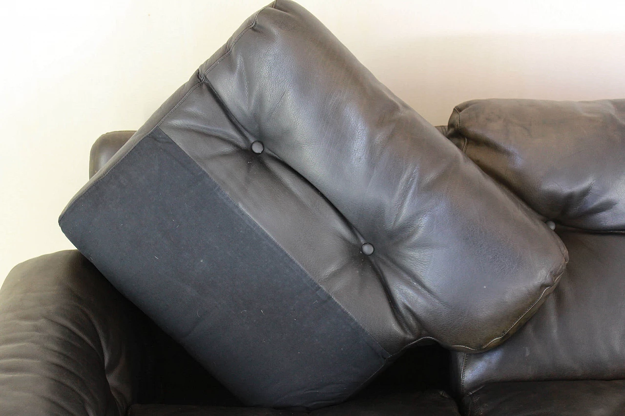 Coronado sofa by Afra and Tobia Scarpa for B&B in vintage brown leather, 1960s 1199813