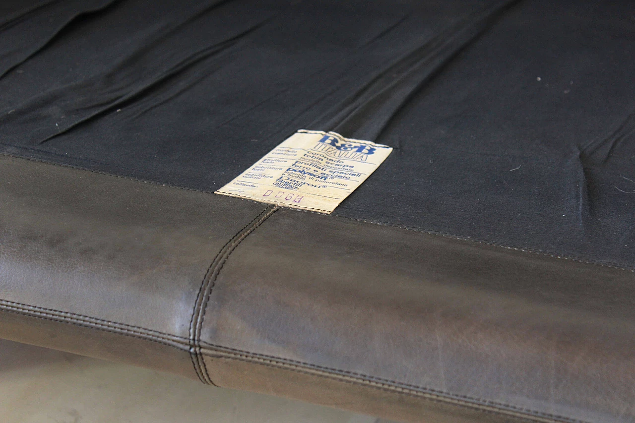 Coronado sofa by Afra and Tobia Scarpa for B&B in vintage brown leather, 1960s 1199815