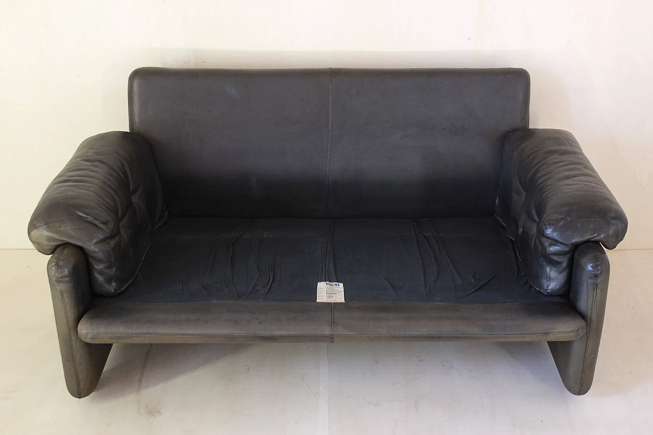 Coronado sofa by Afra and Tobia Scarpa for B&B in vintage brown leather, 1960s 1199816