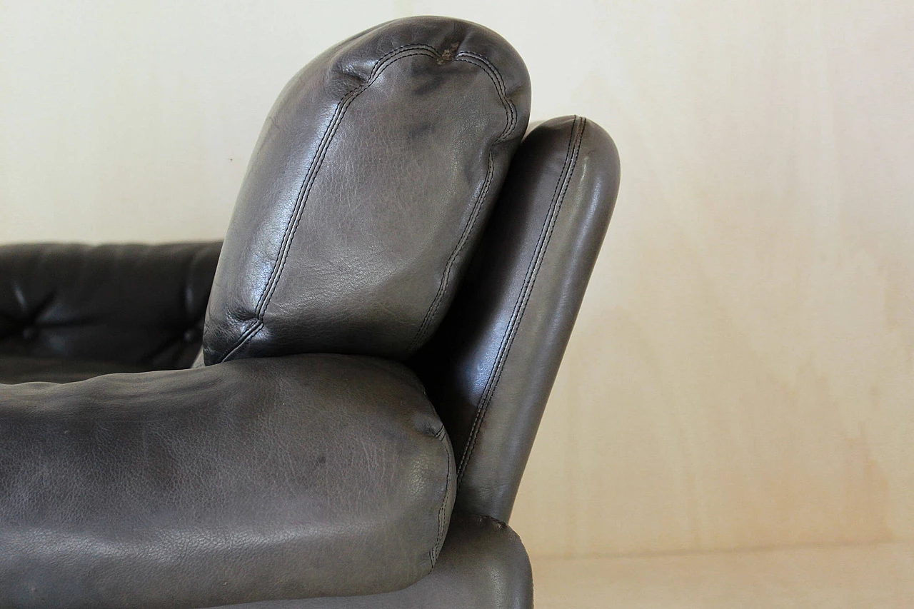 Coronado sofa by Afra and Tobia Scarpa for B&B in vintage brown leather, 1960s 1199825