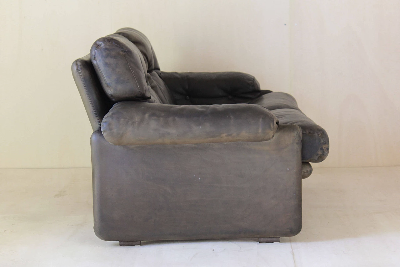 Coronado sofa by Afra and Tobia Scarpa for B&B in vintage brown leather, 1960s 1199831