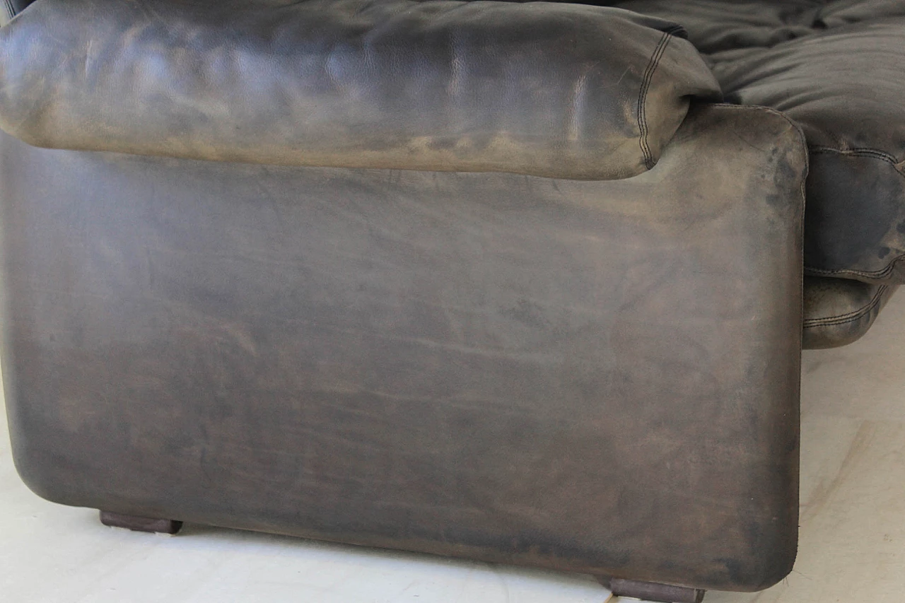 Coronado sofa by Afra and Tobia Scarpa for B&B in vintage brown leather, 1960s 1199832