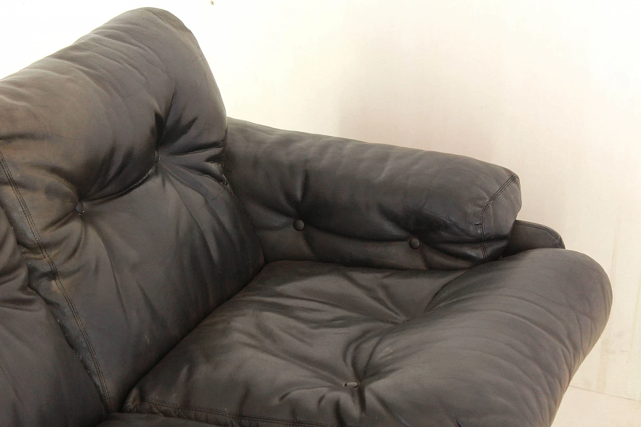 Coronado sofa by Afra and Tobia Scarpa for B&B in vintage brown leather, 1960s 1199833