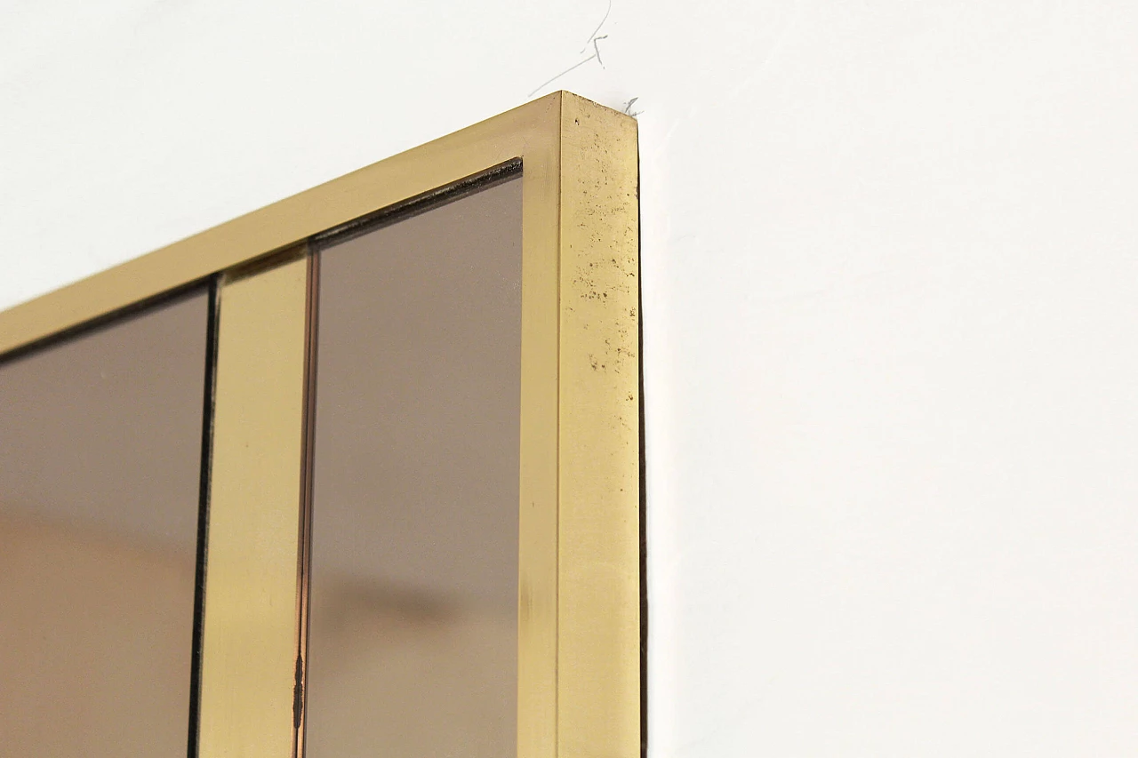 Appendiabiti vintage in ottone e vetro specchiato, anni '70 1200066