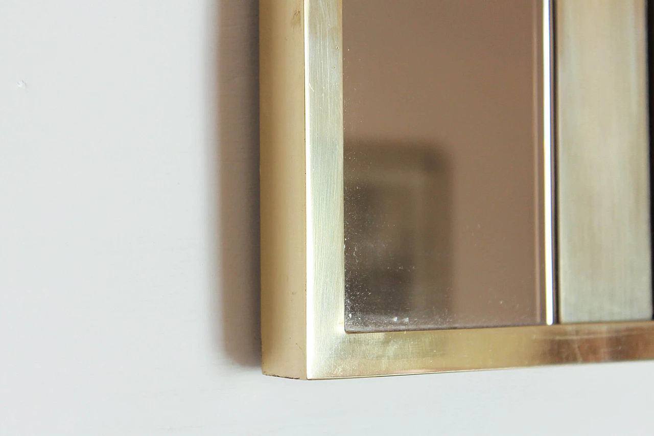 Appendiabiti vintage in ottone e vetro specchiato, anni '70 1200071