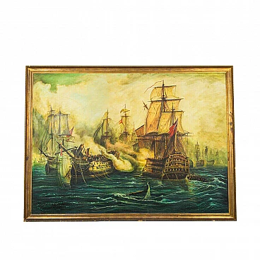 Painting of the Battle of Trafalgar by Barnaba, 70s