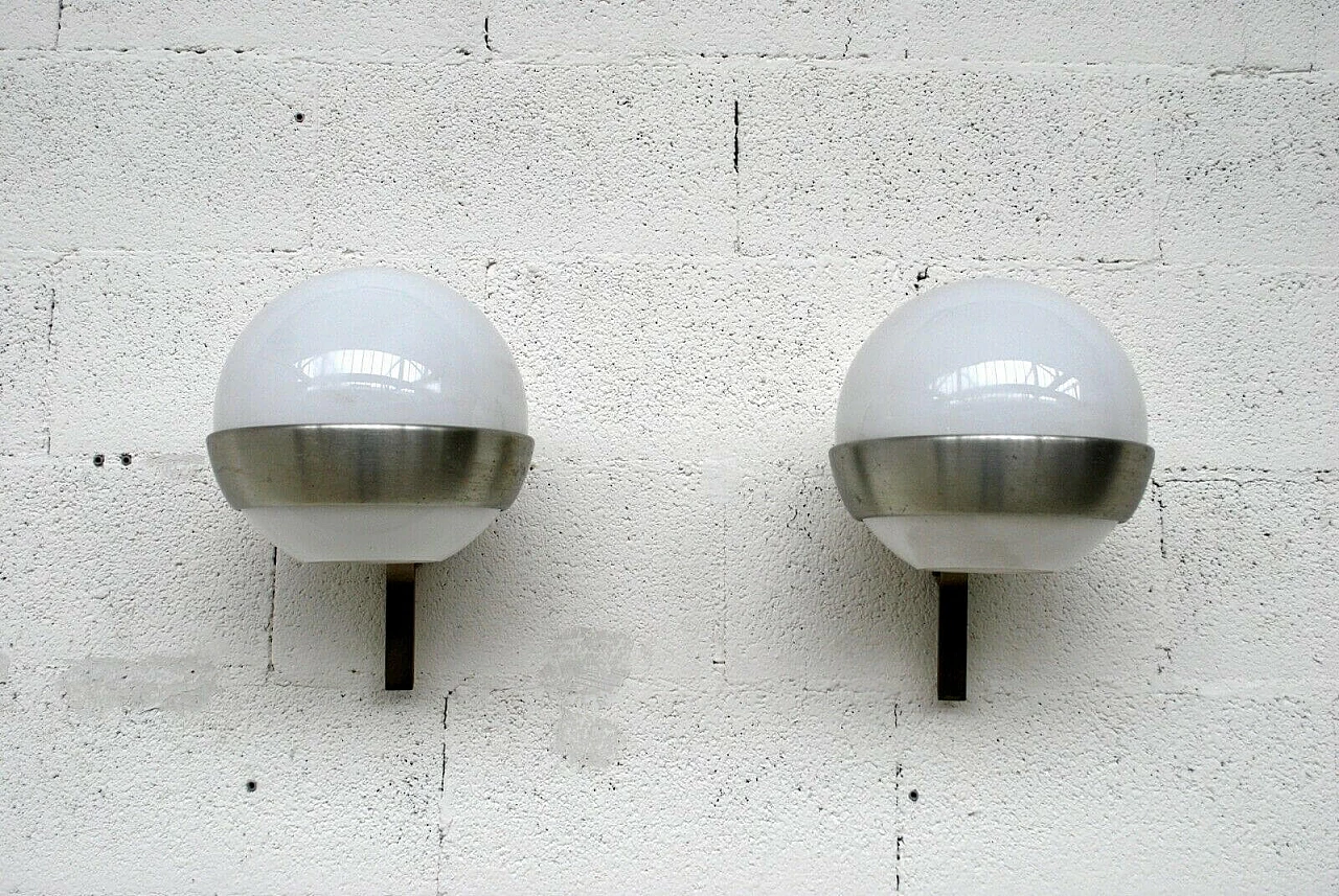 Pair of wall sconces by Pia Guidetti Crippa for Lumi, 70s 1200289