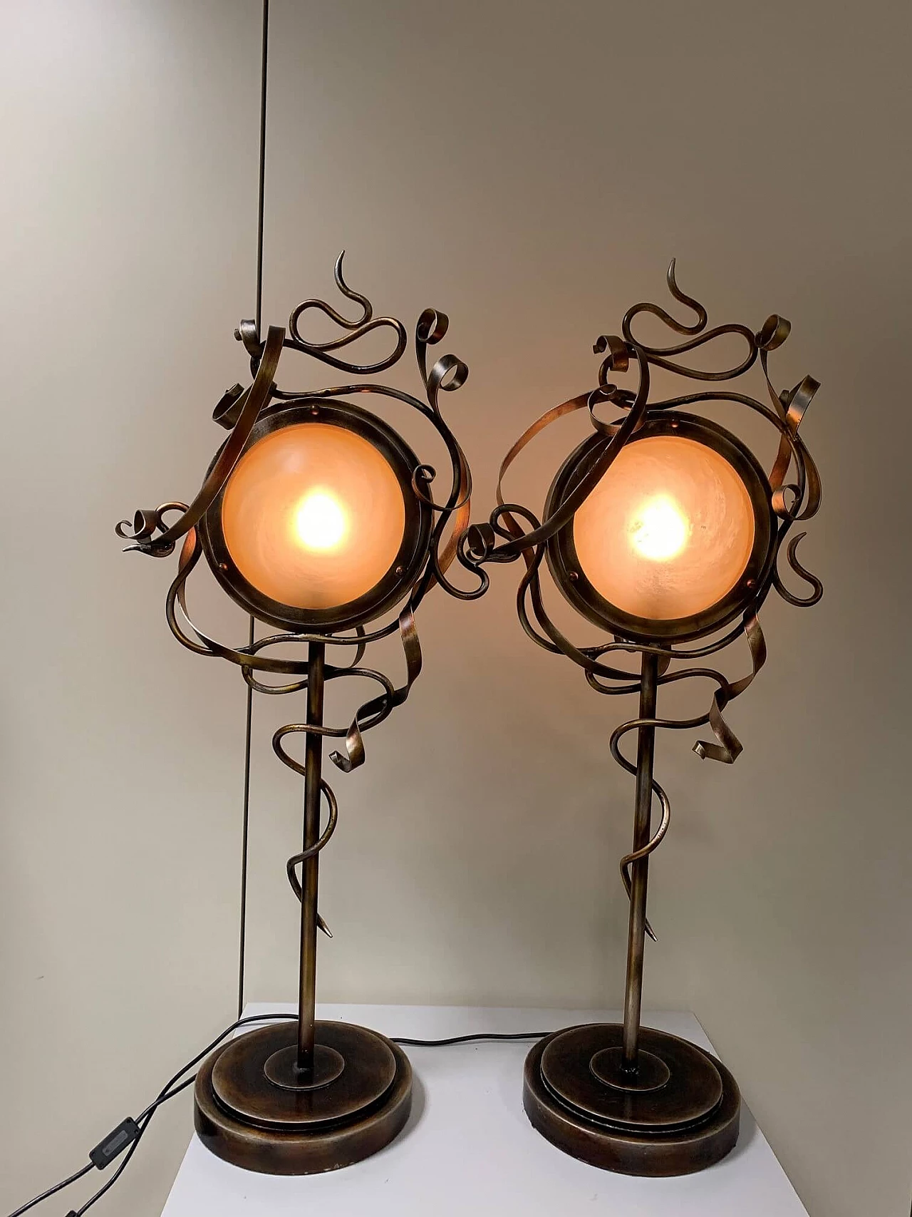 Wrought iron table lamp by Leeazanne for Lam Lee Group, 1990s 1200456