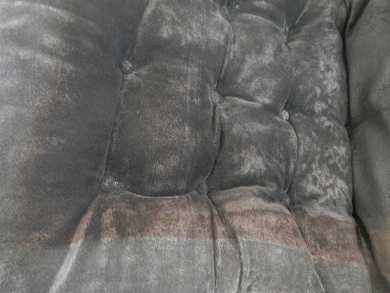 Poltrona in metallo tubolare e tessuto, anni '50 1200553