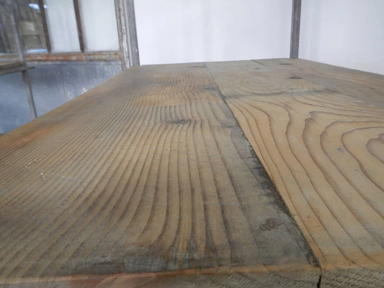 Potters trolley with wheels and shelves in fir wood, 70s 1200582