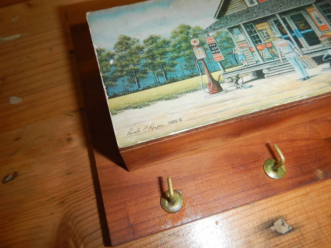 Coca Cola wooden key holder, 70s 1200781