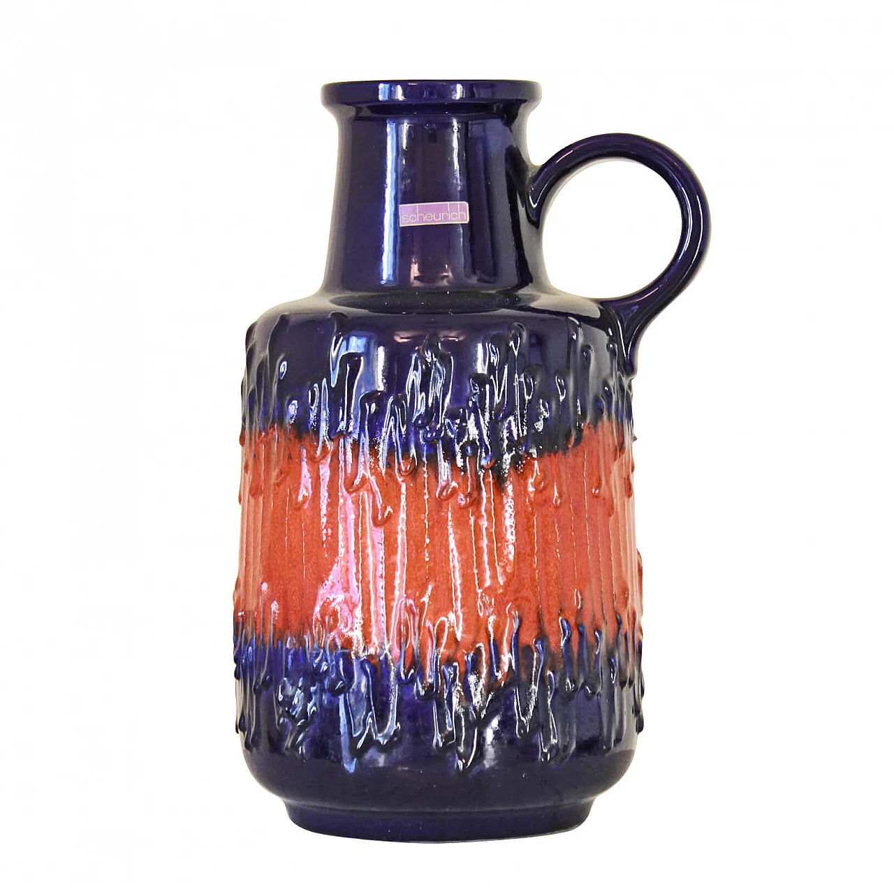 Scheurich decorative jug vase in glazed ceramic, 60s 1200985