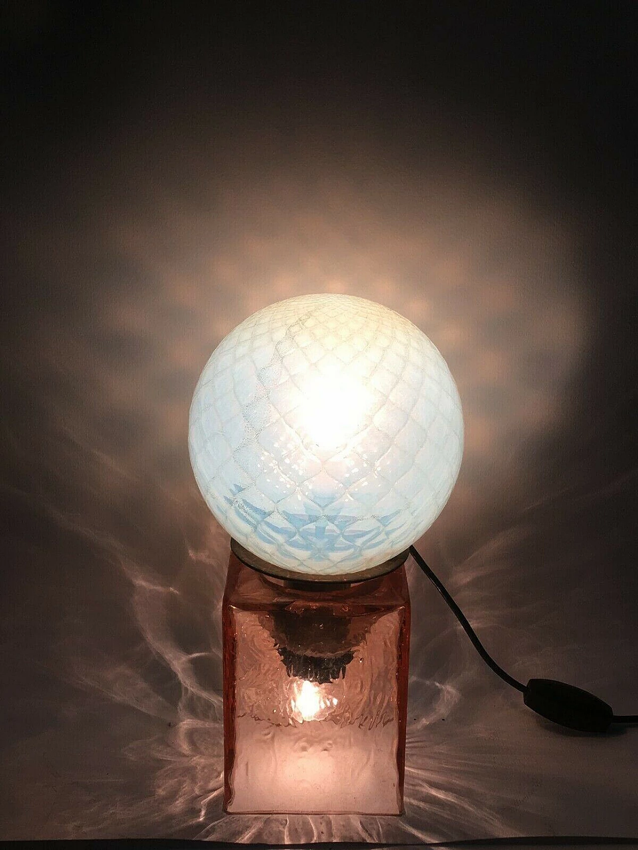 Lampada da tavolo in vetro di Murano di Seguso, anni '50 1201070
