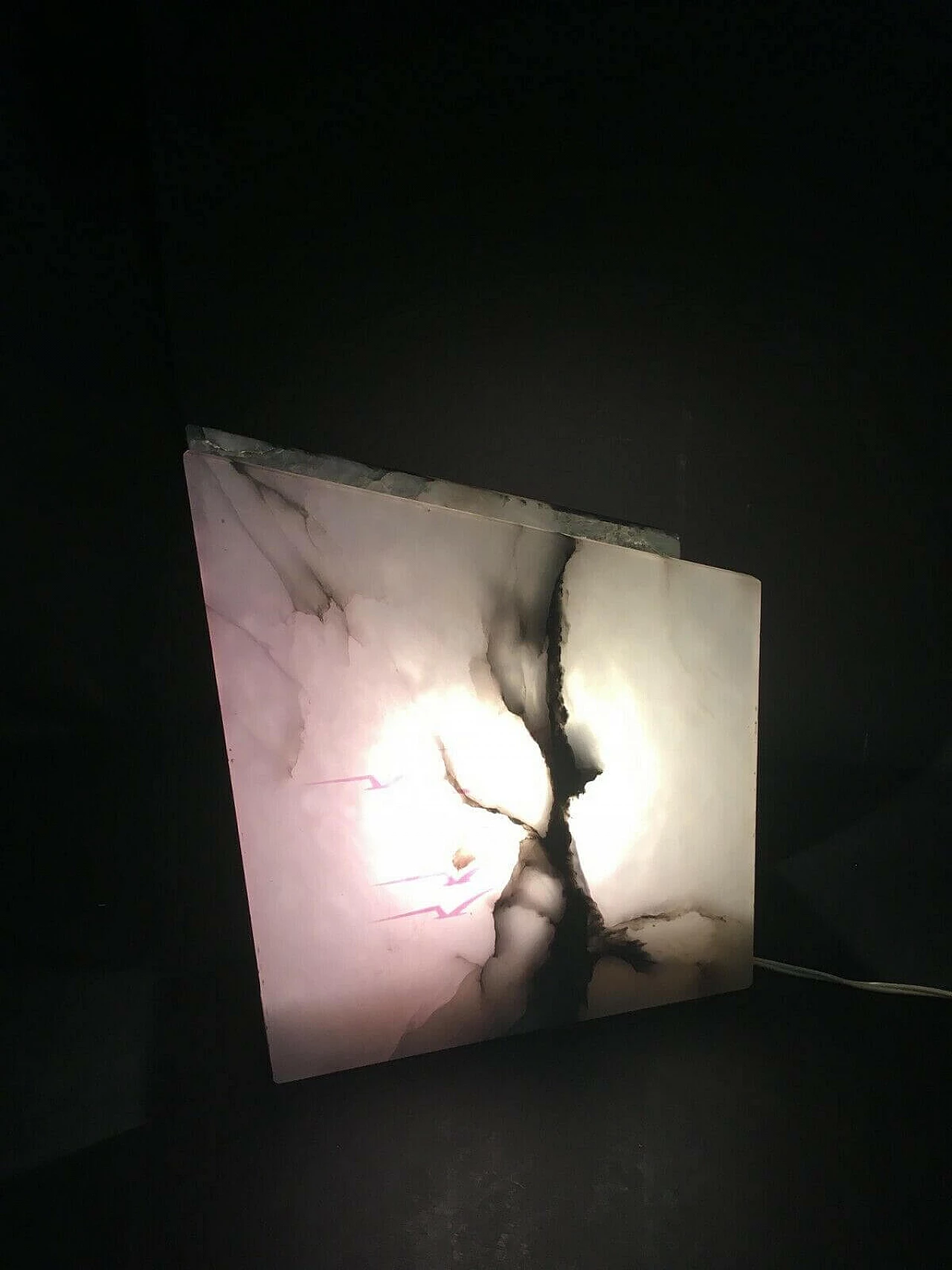 Lampada da tavolo in alabastro di Volterra, anni '60 1201153