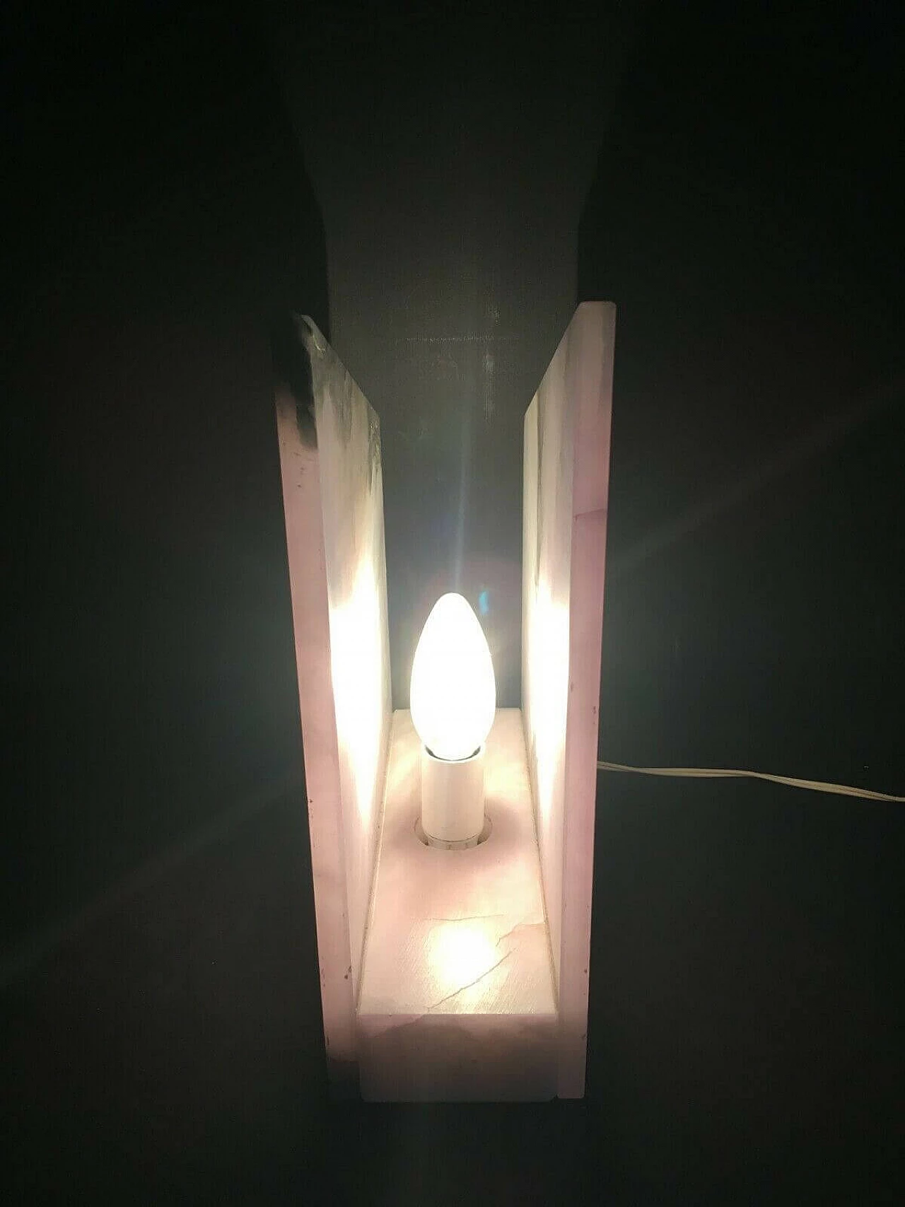 Lampada da tavolo in alabastro di Volterra, anni '60 1201156