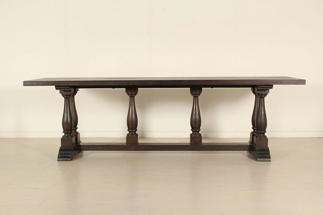 Dining table in solid teak Frattino style, 1950s 1201268